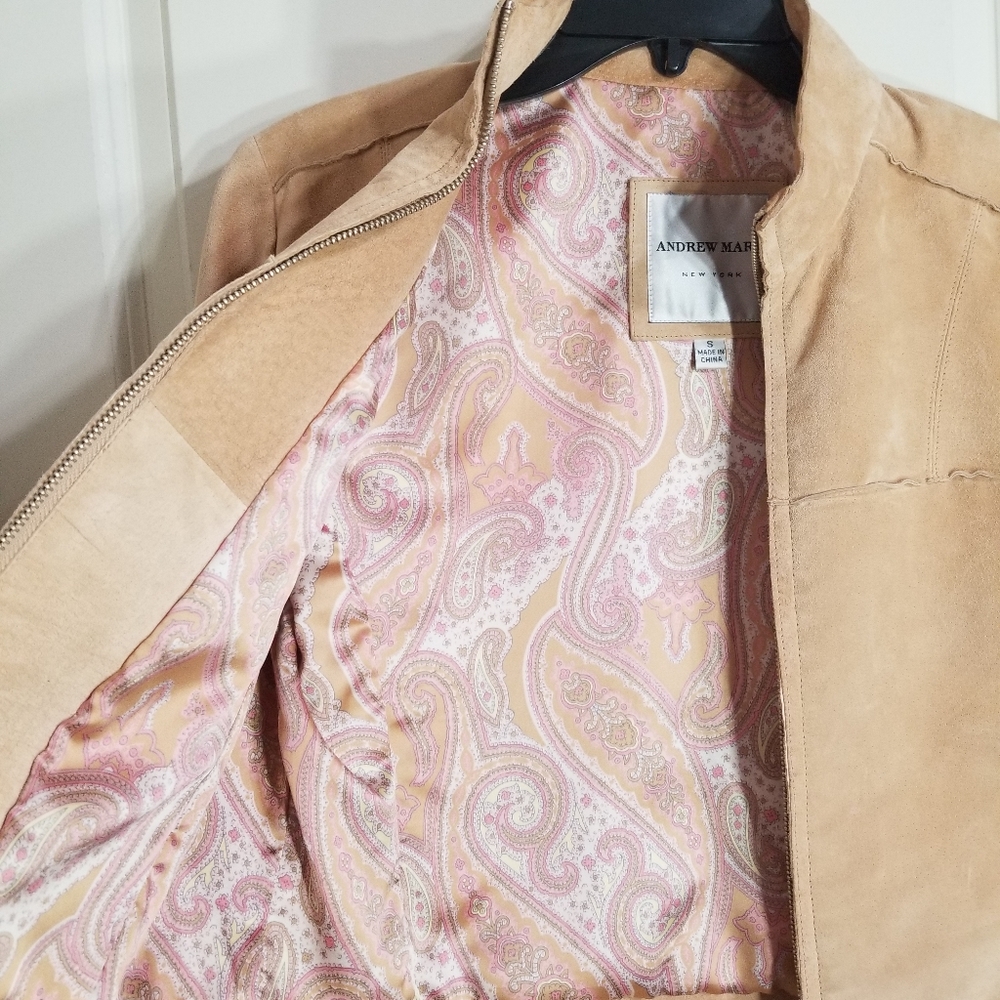 Andrew Marc Small Basic Tan Leather Jacket Zipper… - image 7